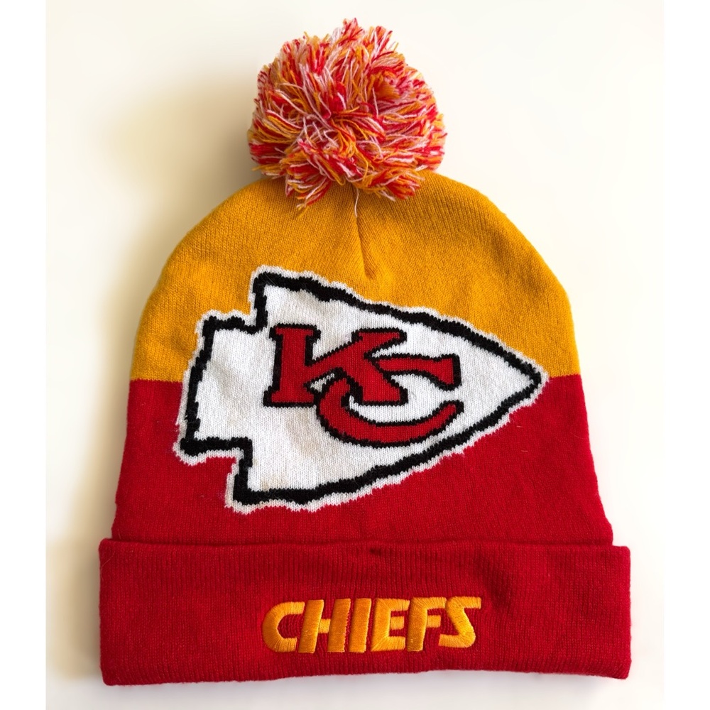 Kansas City KC Chiefs NFL Football Knit Pom Pom Beanie Hat